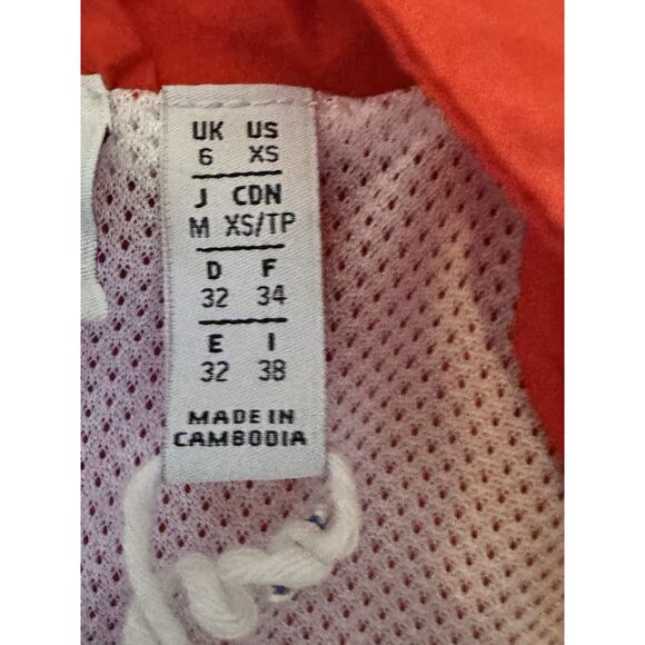 Adidas Womens XS Large Logo Red Track Zip Up Jacket Athleisure Retro Streetwear - Picture 8 of 11